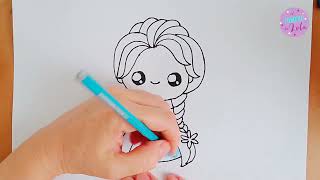 ❄️☃️ CÓMO DIBUJAR a ELSA de FROZEN, en estilo KAWAII ❄️