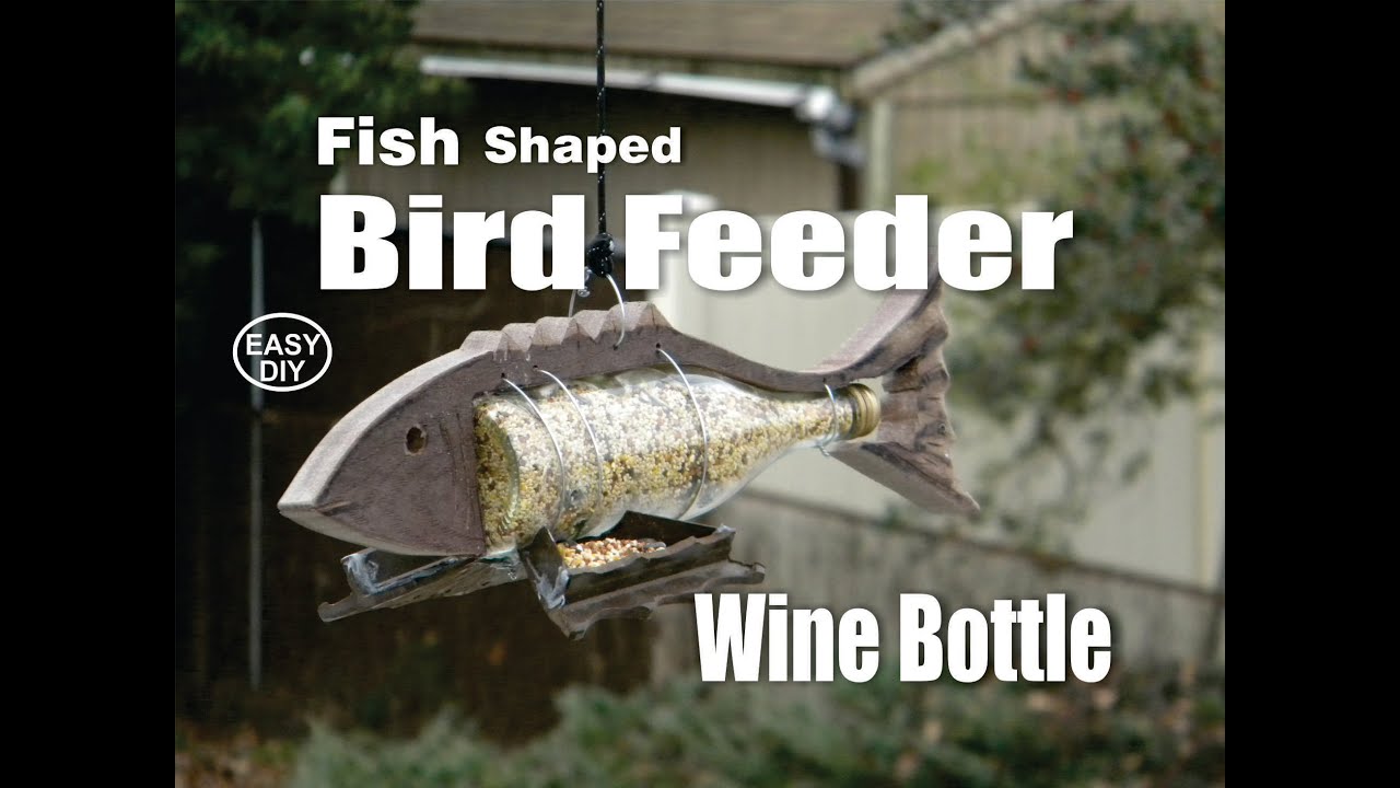 DIY Fish Shaped Wine Bottle Bird Feeder How to Make Video 