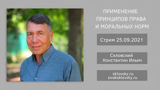 Стрим Применение принципов права и моральных норм 25.09.2021 Скловский Константин Ильич