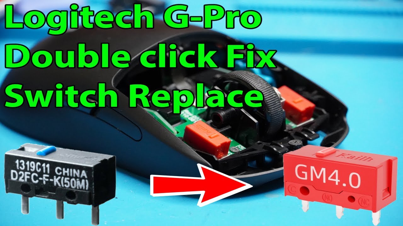 Logitech G-Pro Double Click Problem - Fix - Omron Kalih Switches - YouTube