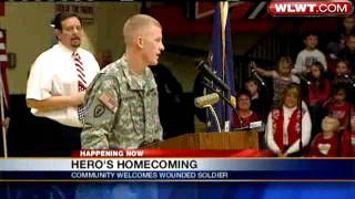Wounded Ind. Soldier Welcomed Home With Parade