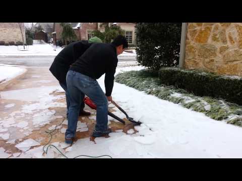 How to clear ice on a driveway fast.
