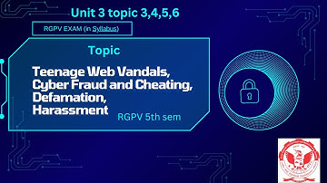 Teenage Web Vandals, Cyber Fraud and Cheating, Defamation, Harassment || lecture 19-20-21-22