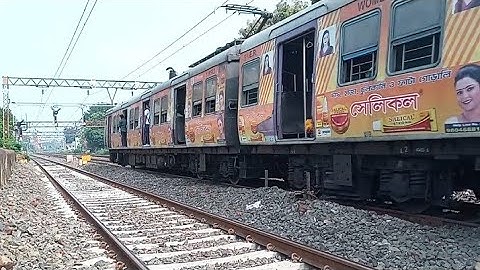 Back to back colorful local trains are crossing in office time || Indian Train Types