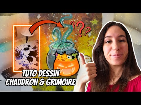 Dessiner une CHAUDRON & GRIMOIRE d'HALLOWEEN ! (Feutres Aquarelle & Acrylique)
