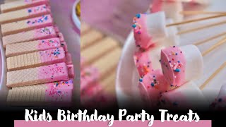 Easy DIY Kids Birthday Party Treats\/DIY Candy Table Treats\/Marshmallow Pops\/Dipped Wafers