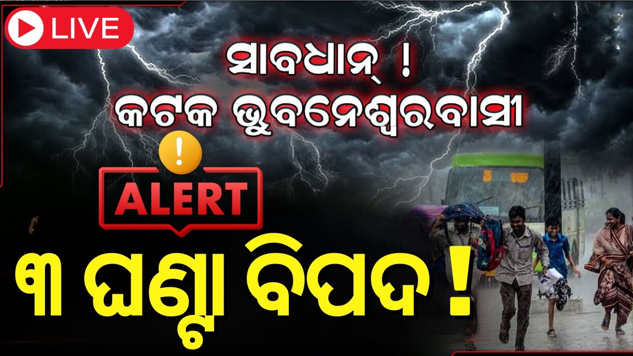 Live: ଭୟଙ୍କର ବର୍ଷା, ୩ ଘଣ୍ଟା ବିପଦ! | Low Pressure Rain In Odisha  News