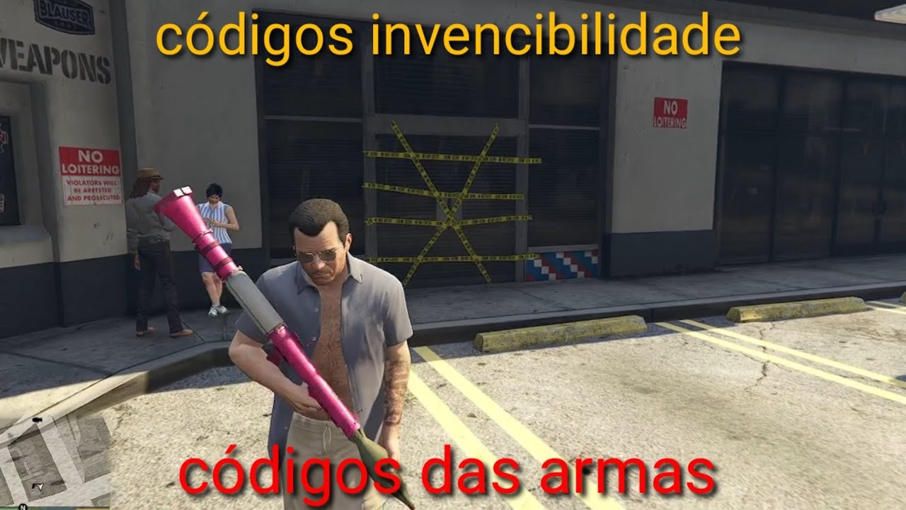 códigos das armas e invencibilidade GTA 5 ps4 Xbox pc 