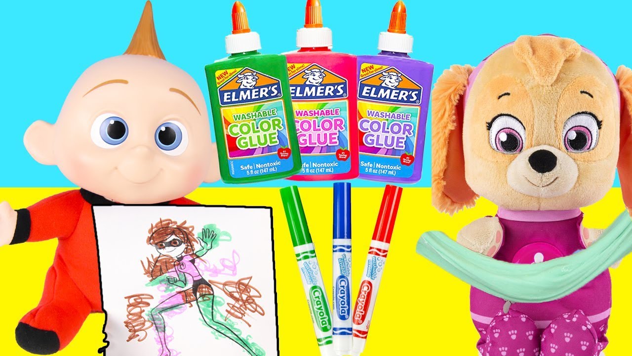 family friendly resorts 3 Marker Challenge and 3 Glue Slime Challenge with Jack Jack vs Paw Patrol Skye Compilation