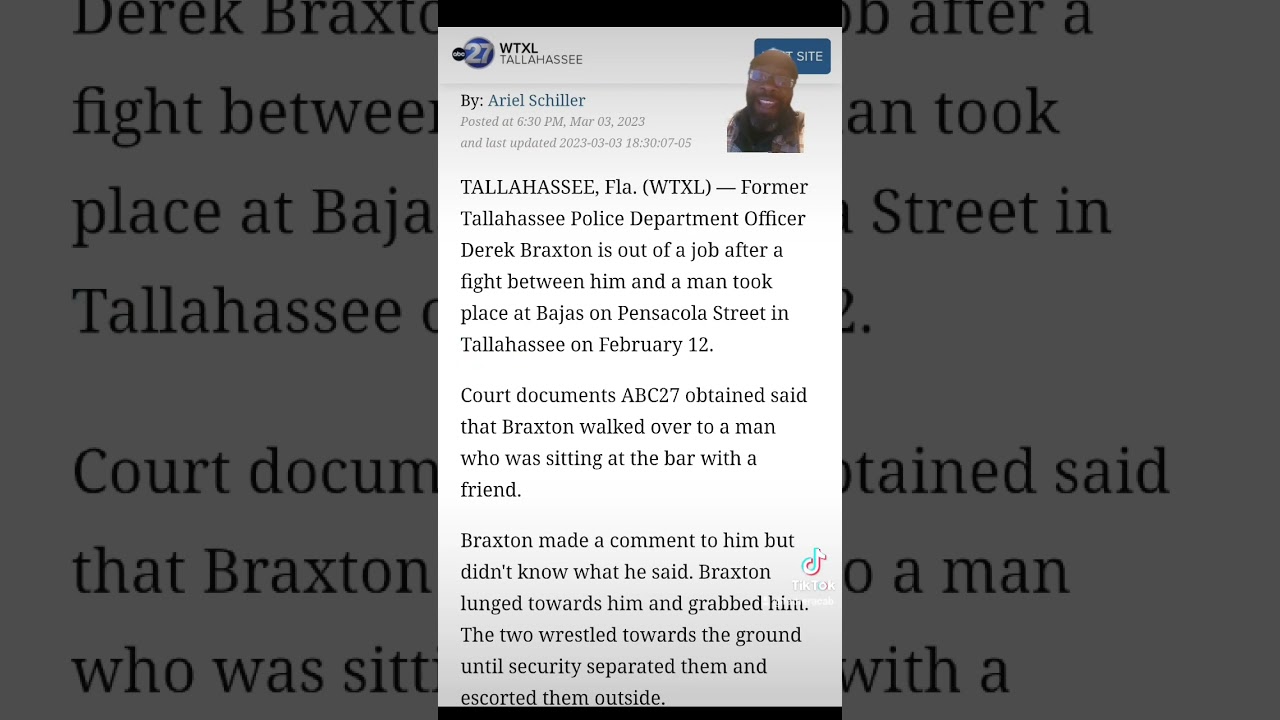 ⁣Tallahassee Police Officer fired after arrest for a fight. #tallahassee #florida