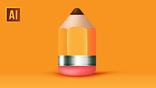 HOW TO DRAW 3D PENCIL ICON | ADOBE ILLUSTRATOR TUTORIAL
