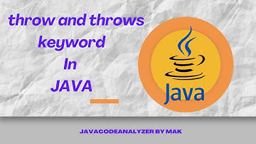 throw and throws keyword in Java
