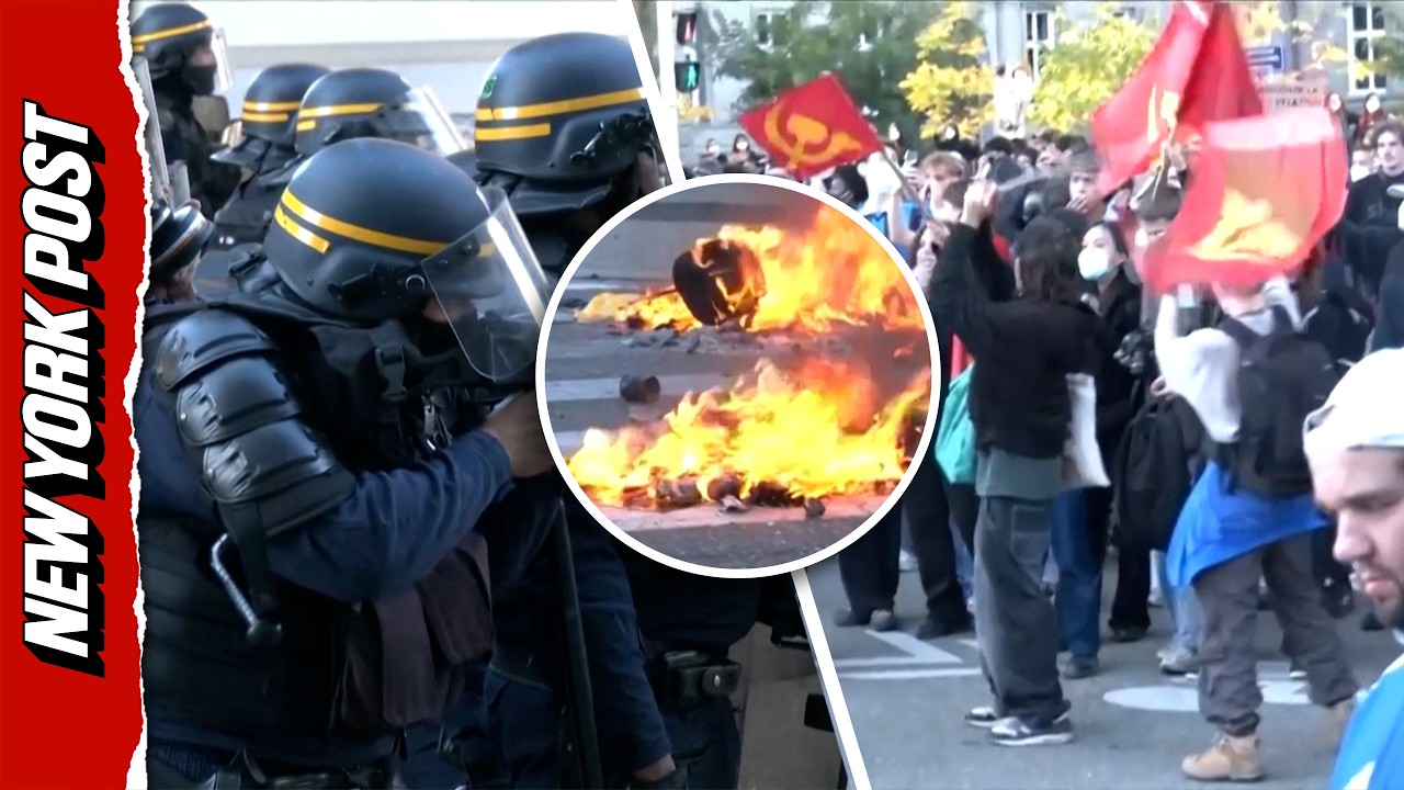 French Student Protesters Ignite Street Fires and Clash with Police Amid Nationwide Escalation