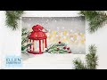 Watercolor Christmas/Holiday Card  Idea- lantern in the snow/ Bokeh effect