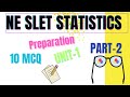 NE SLET Statistics Preparation | 10 MCQ Practice | Unit-1 | PART-2 Must-Solve Questions!
