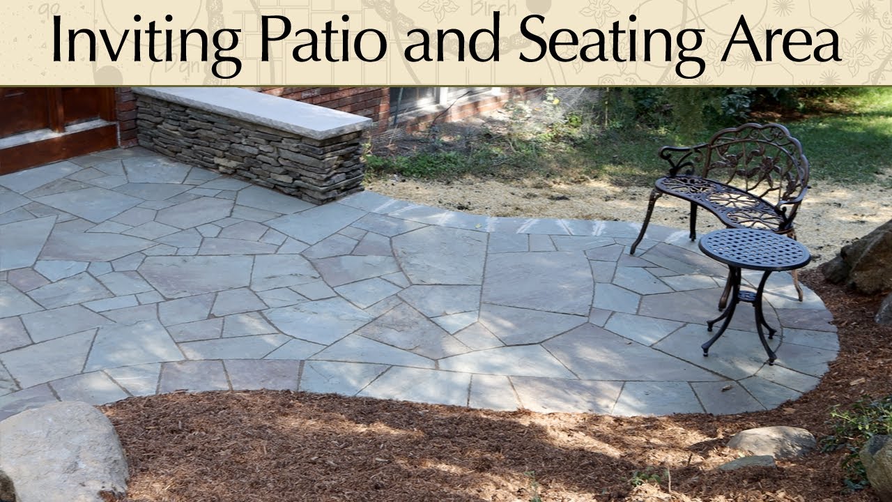 Small Flagstone Patio with Seating Area - YouTube