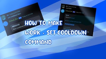 How to make work + set-cooldown command || BDFD.