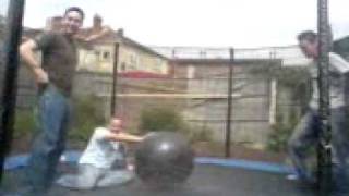 Spacehopper + Trampoline = FUN!