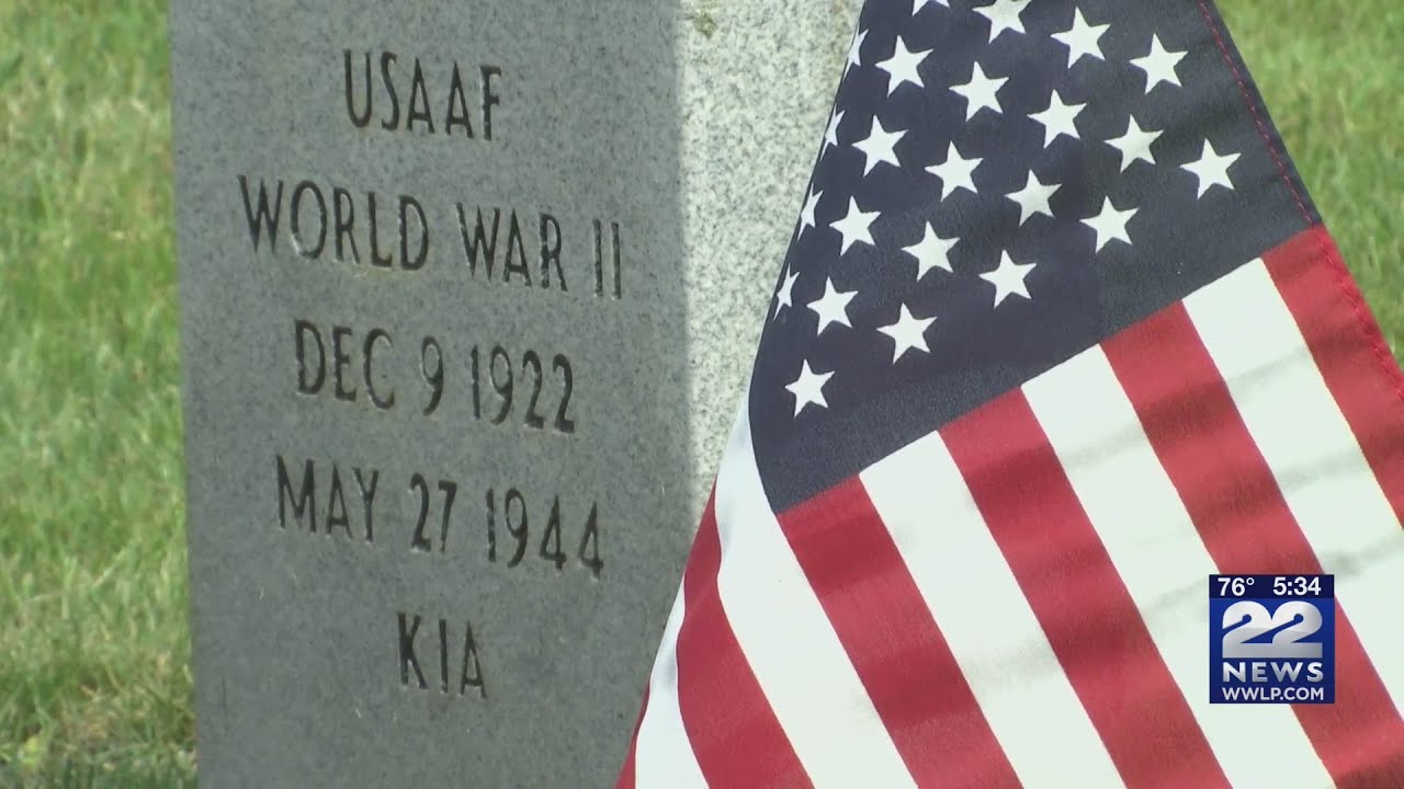 Flags placed on graves at Agawam Veterans Memorial Cemetery - YouTube