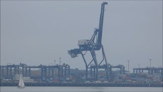 Felixstowe Walton Terminal STS gantry crane 6 gets demolished but not quite go to plan 14th May 2023