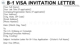 How To Write B-1 Visa Invitation Letter Step by Step Guide | Writing Practices