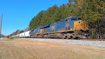 CSXT 3464 Leads CSX Train M583 At Clinton SC On The Monroe Subdivision 