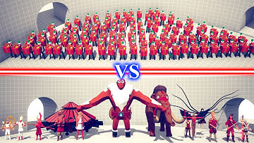 PRESENT ELF TEAM vs BOSS UNITS TEAM - Totally Accurate Battle Simulator TABS