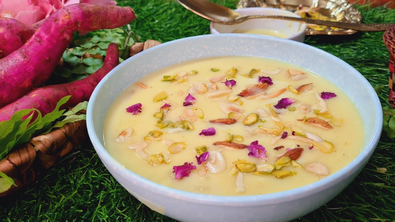 Tasty Creamy Ratalu Ki Kheer || Healthy Sweets Potato Kheer Recipe