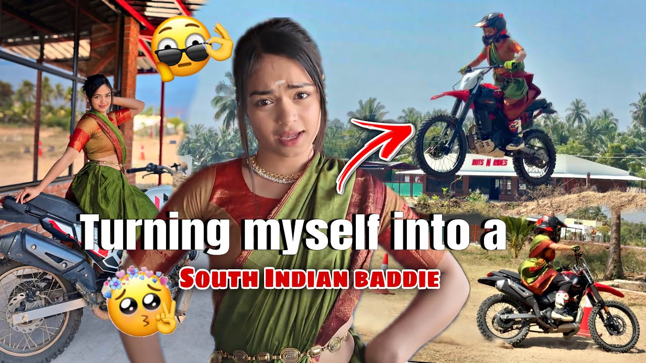 FLYING MY BIKE IN SOUTH INDIAN SAREE 😉 Another day in coimbatore 