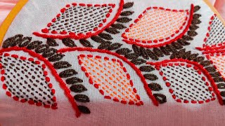 Bangladeshi Traditional Nokshi Katha Stitch Hand Embroidery/Nokshi Katha Stitch borderline Tutorial.