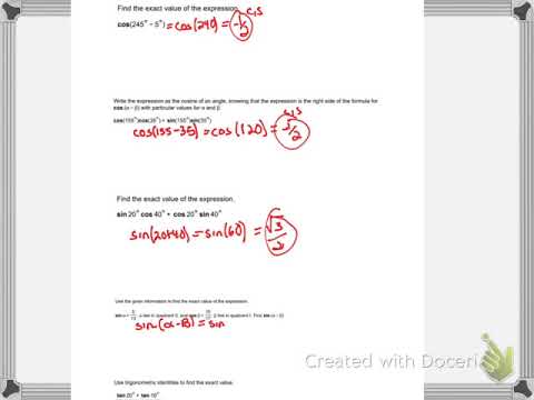 Pre-Calc: ch 5 review part 1 Day 4 - YouTube
