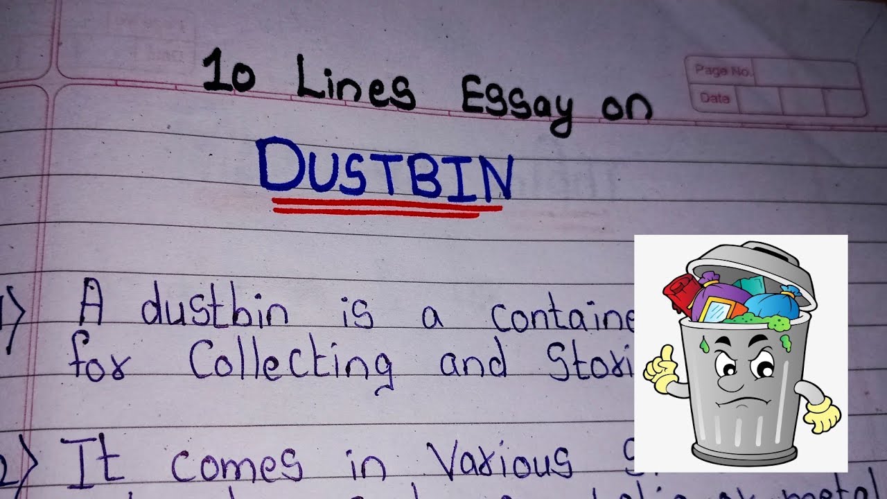 essay on dustbin for class 1 in english