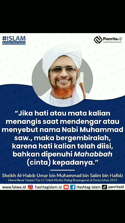 Jika hati atau mata kalian menangis saat mendengar atau menyebut nama Nabi Muhammad saw - Habib Umar