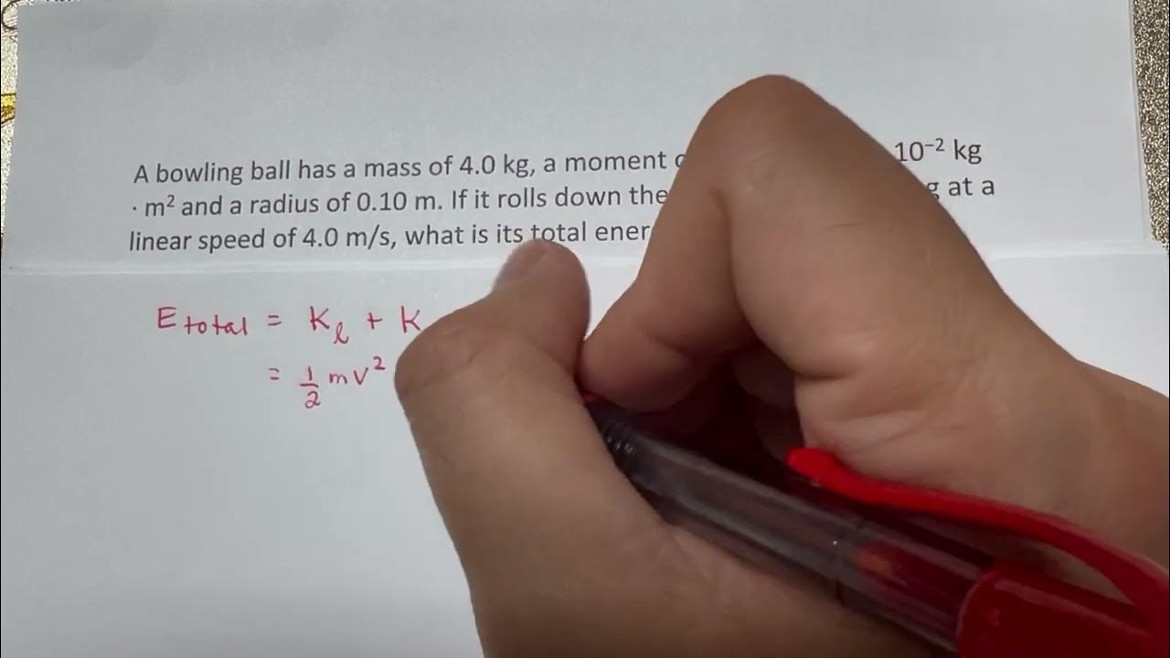 Rotational Motion Problem A bowling ball has a mass of 4.0 kg, a moment of inertia of YouTube
