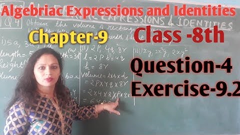 Q4 Exercise-9.2 Algebraic Expressions and Identities chapter-9 Class-8th