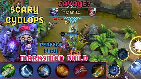 SCARY CYCLOPS | MARKSMAN BUILD | SAVAGE? | TROLL BUILD MOBILE LEGENDS