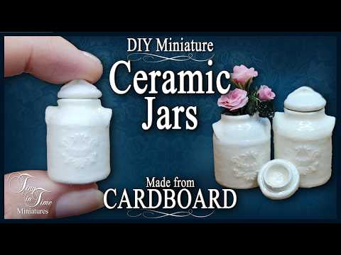 DIY Miniature Ceramic Jars Made From Cardboard | 1:12 Scale Tutorial