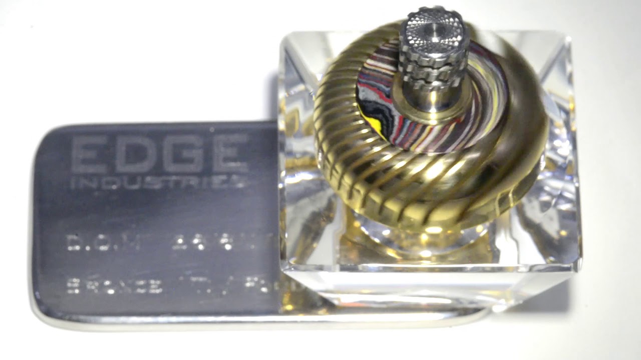 Edge Industries Bronze/Titanium/Fordite Spinning Top 98 VVarping at High RPMs YouTube