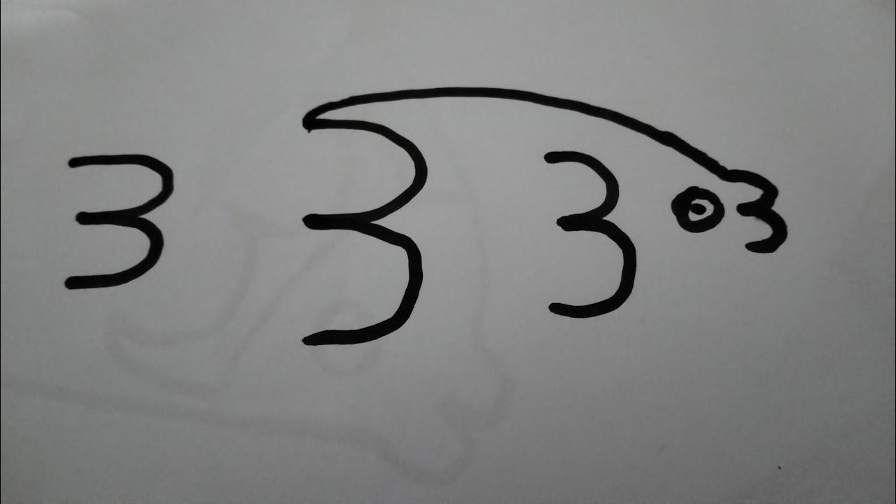 How to Draw a Fish from Number 3 | Easy Drawing for Kids