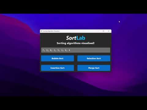 SortLab  [Demo]  |  A PyGame based Animation Visualiser for Sorting Techniques