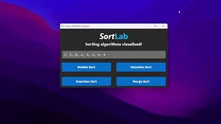 SortLab  [Demo]  |  A PyGame based Animation Visualiser for Sorting Techniques