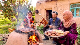 Traditional Afghan Chapli_Kebab a Mountain| Real Village Life in Afghanistan 🇦🇫