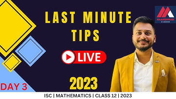 YOUTUBE LIVE | THE LAST TIME | ISC 2023 | CLASS 12 | YASH MAHESHWARI | MAAHESHWARI CLASSES |