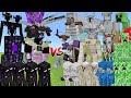 ENDERMAN ALLIANCE Vs CREEPER &amp; PILLAGER &amp; IRON GOLEM &amp; SKELETON ALLIANCE MOBS BATTLE IN MINECRAFT