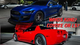 LS vs Coyote!! 8 Sec 98MM Turbo Fbody | 1000HP+ Twin Turbo Coyotes | F1X Corvettes | Kong 2650 ZR1s