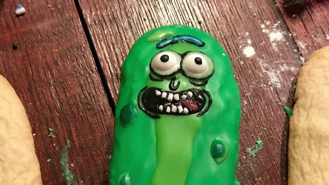 Pickle Rick Christmas Cookie 