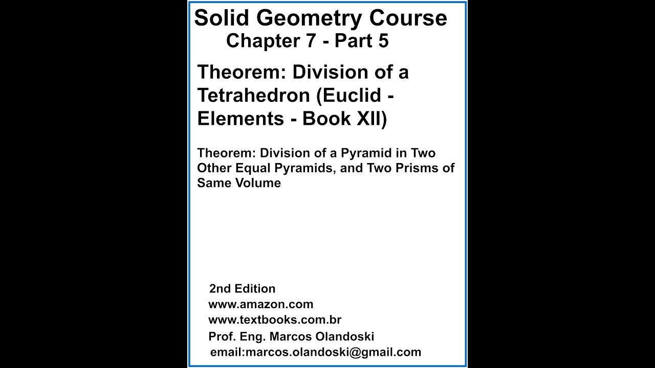 Course of Solid Geometry - Chapter 7 - Part 5 - 2nd Edition - YouTube