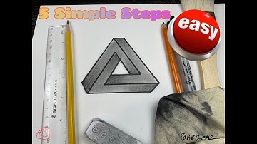5 Simple Steps to draw the Impossible Triangle - Simple Art Tutorial
