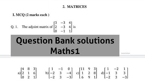 Matrices Questions Bank 2021 Solutions  Maths1 HSC Class 12 Maharashtra board New syllabus