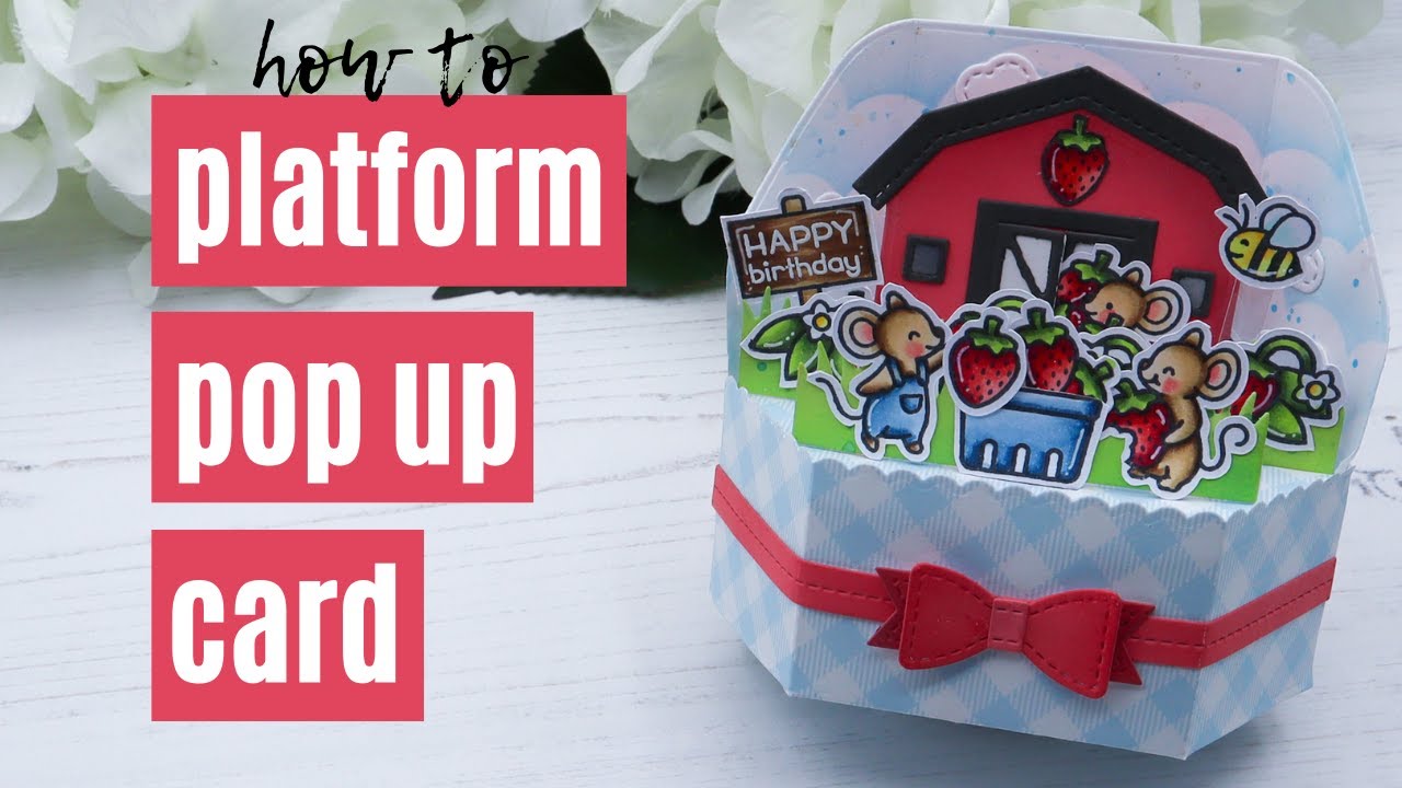 Interactive Platform Pop-Up Birthday Card with Lawn Fawn - YouTube
